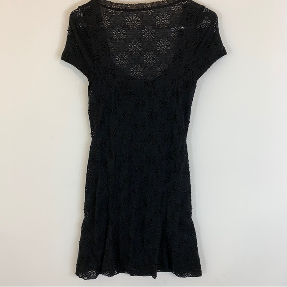 Free People Daisy Godet Slip Dress Black Lace - Picture 12 of 14